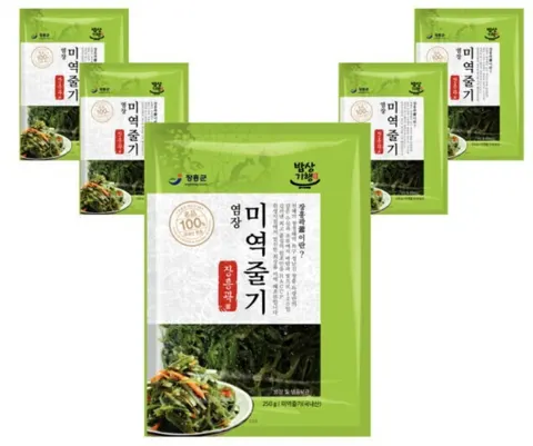 청정 해역 염장미역줄기 250g 5개(장흥산)(7,800/무료)
