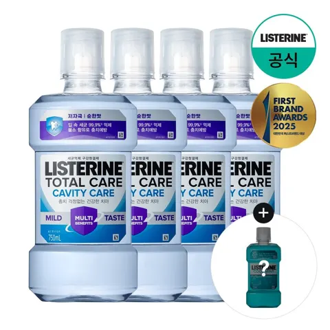 리스테린 토탈케어 750ml 4개입 특가+쿨민트250ml+케어베어 키링 (18,880원/무료)