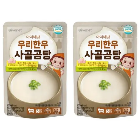 아이배냇 꼬마 한우사골곰탕 국, 200g, 2개