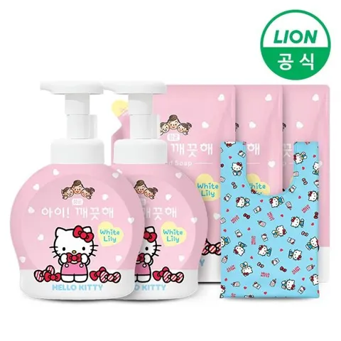 아이깨끗해 헬로키티콜라보 490ml 용기 2개+450ml 리필 3개+피크니백 (20,980원/무료)