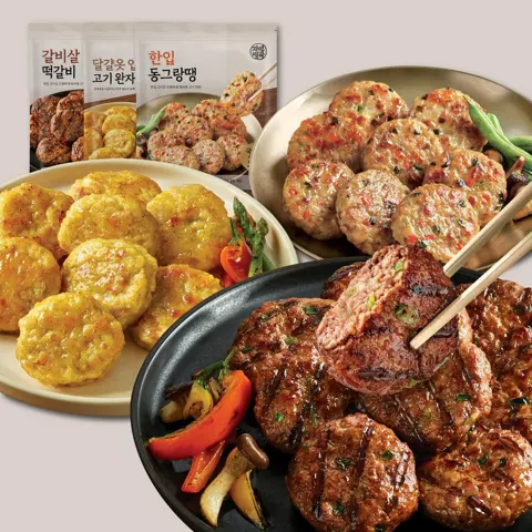 자연별곡 한입 3종 세트(떡갈비+동그랑땡+고기완자) 15120원
