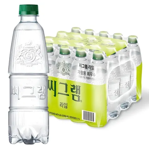 씨그램 라임 무라벨, 450ml, 20개