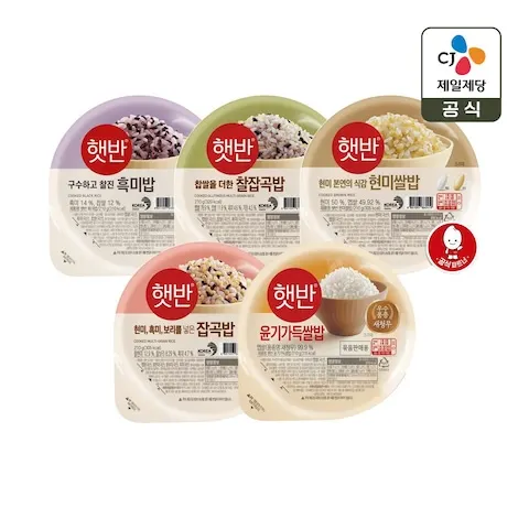 햇 반 윤기가들쌀밥 210g x33개+잡곡밥 210g x3개(총 36개) 골라담기(32,340원/무료배송)