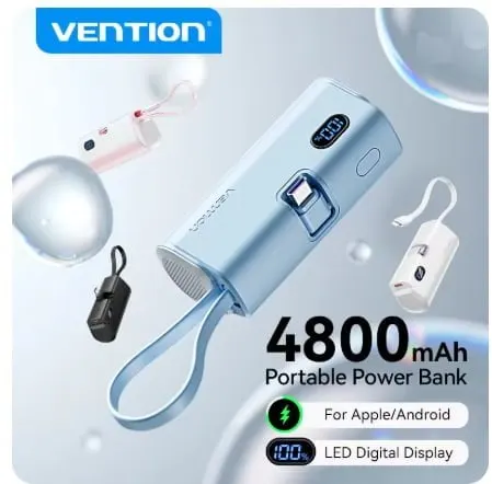 Vention 보조배터리 4800mAh PD 22.5W ($8.60/무료)