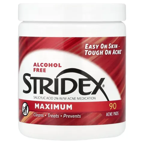 Stridex (스트라이덱스), 맥시멈, 알코올 무함유, 여드름 패드 90매