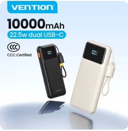 벤션 22.5W 10000mAh 휴대용 충전 보조배터리($8.27/무료)