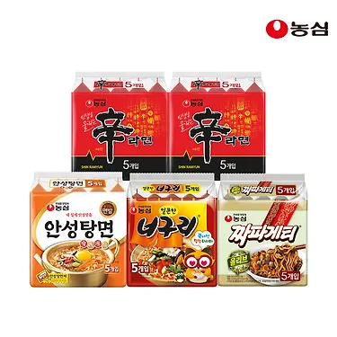 농심 신안너짜 25입 (신라면10+안성탕면5+너구리5+짜파게티5)