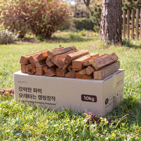 강력한 화력 오래타는 캠핑장작 10KG (5,500원/네멤무배)