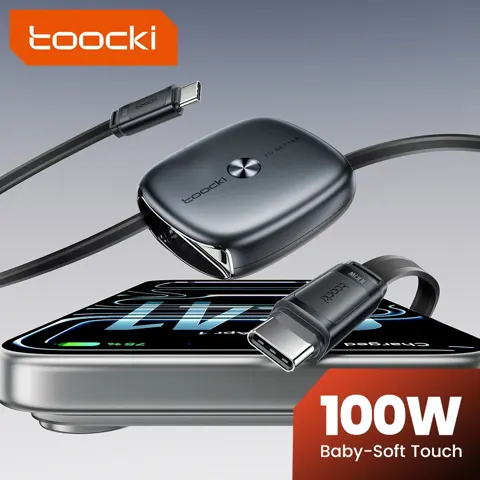 Toocki 타입 C 리트랙터블 100W 고속충전 케이블