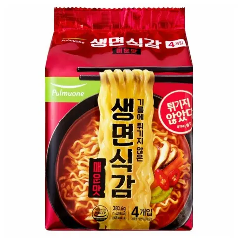 풀무원 생면식감 라면 매운맛 95.9g, 4개, (1팩) (종료)