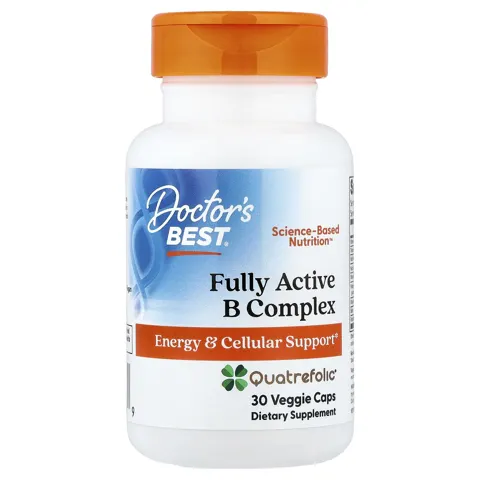 Doctor's Best (닥터스베스트), Quatrefolic 함유 완전 활성 B 복합체, 베지 캡슐 30정