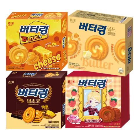 해태 버터링 4개 골라담기 (골드/초코/라즈베리/황치즈) (12,890원/무료)