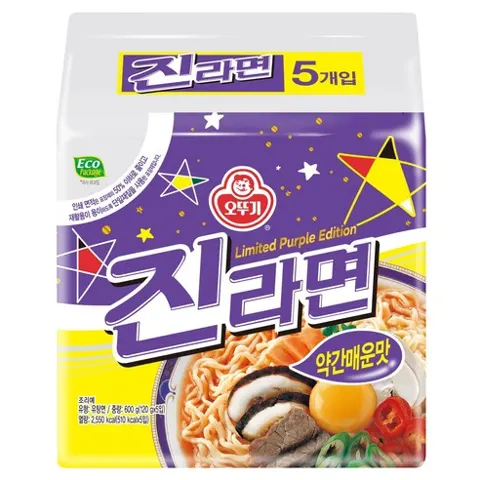 오뚜기 진라면 약간매운맛 120g 5개
