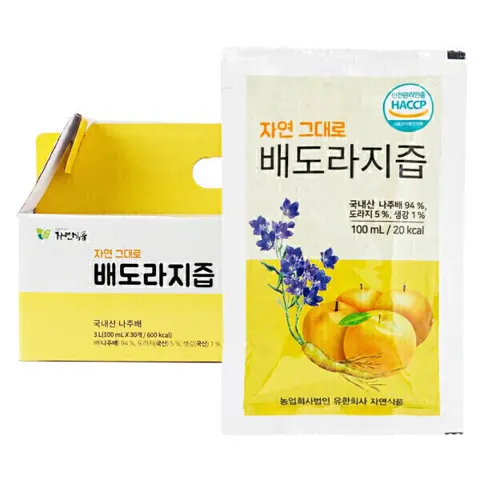 자연그대로 배도라지즙 100ml 90팩 (27,370원/무료)