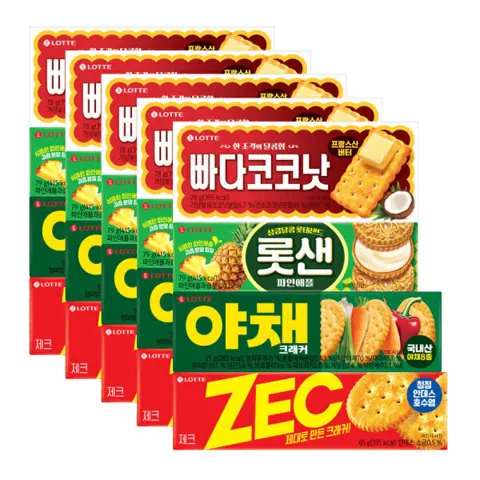 롯데제과 롯데 비스킷 4종 총 5세트 (12,930/무료)