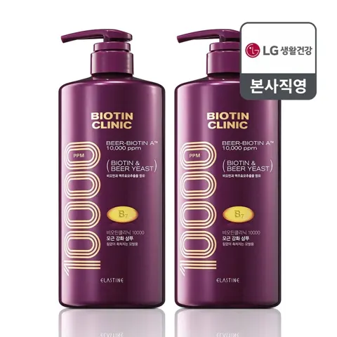 엘라스틴 비오틴클리닉 맥주효모 샴푸 1000ml 2개