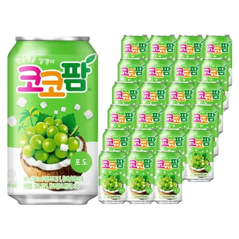 코코팜 탱글탱글 알갱이 포도 340ml 24개
