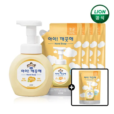 아이깨끗해 핸드워시 250ml 본품+200ml 리필 4개+100ml 리필