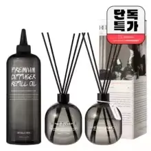 허브앤리빙 차량 방향제 230ml 2개(9,074원), 대용량 디퓨저 520ml 2개+리필 1050ml(2.1만)