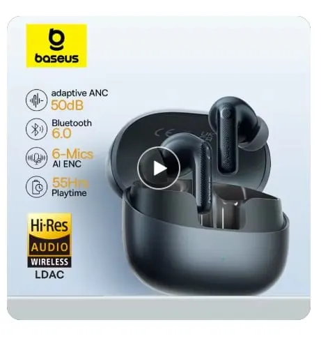 Baseus EP10 Pro ANC  무선 블루투스 6.0 이어폰 ($21)무배