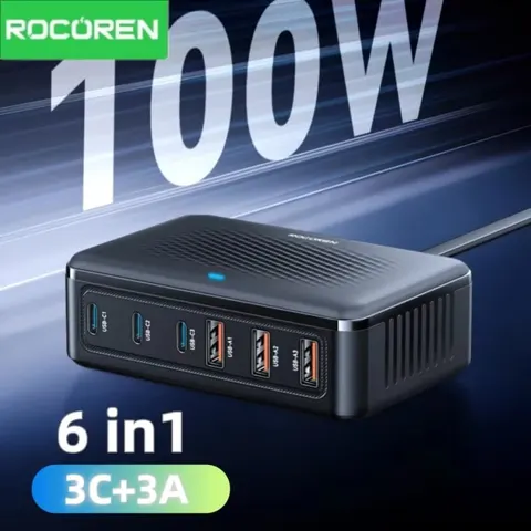 Rocoren 100W GaN 충전기 6포트($8.47)