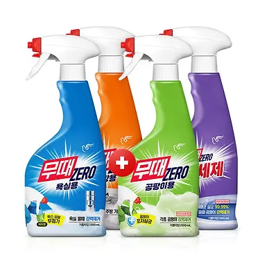 무때제로 다용도 세정제 500ml (욕실/주방/곰팡이/락스세제) 4개