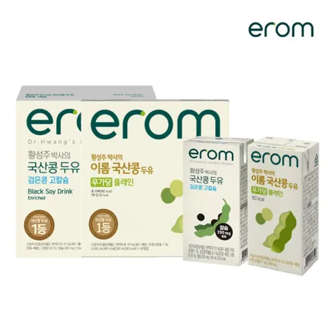 이롬 국산콩두유 혼합구성 검은콩 고칼슘  무가당 플레인 190ml 32팩 (16,900원/무배)