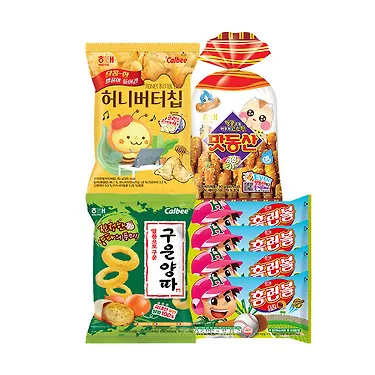 해태 인기스낵 21개 기획세트(홈런볼8개+맛동산6개+허니버터칩3개+구운양파4개)