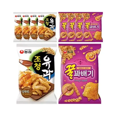 농심 조청유과 96g, 5개 + 꿀꽈배기 90g, 5개 / 티멤버십