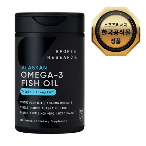 스포츠리서치 알래스카산 피쉬 오일 오메가3 180정 3통 (138,200원/무료)