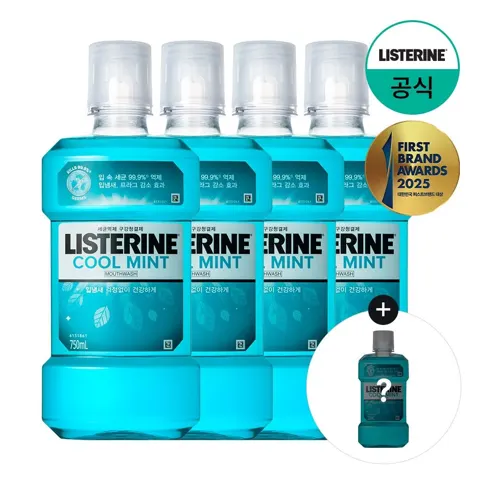 리스테린 구강청결제 750ml 4개입 +(증)쿨민트250ml 15,740원
