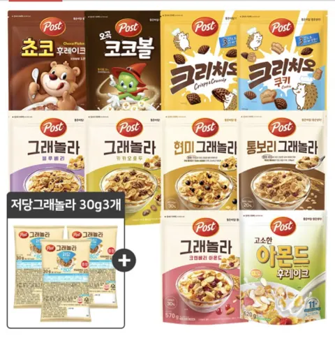 포스트 아몬드 후레이크 620g 3개 외 10종 골라담기+증정 (11,800원/무료)