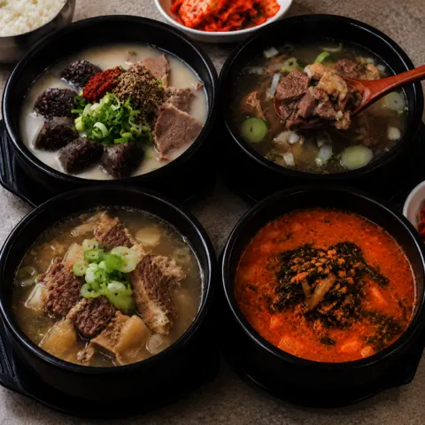 순살갈비탕1kg+사태곰탕1kg+순대국1kg+얼큰들깨장어탕1kg 총4kg