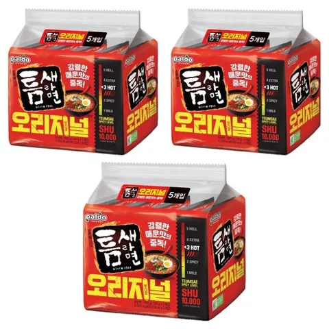 틈새라면 빨계떡 120g, 15개, (5개입 X 3팩)
