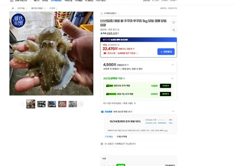 국내산 쭈꾸미 1kg (22,470원/무료)
