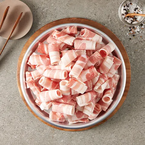 대패삼겹살 1kg / ₩9,900