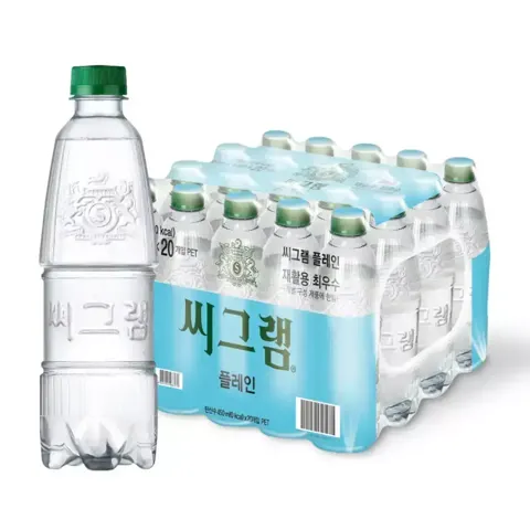 씨그램 플레인 무라벨, 450ml, 20개 (8890원/무료)