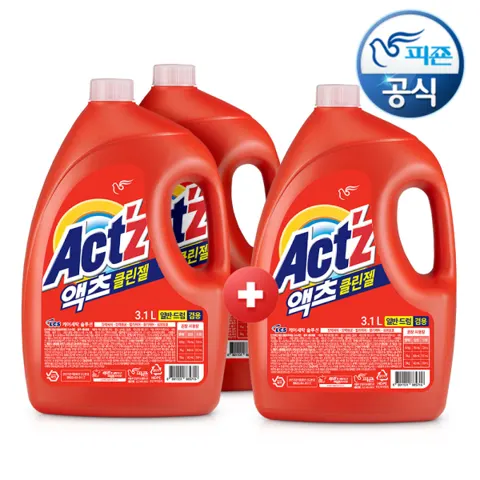 액체세제 액츠클린젤 겸용세제 3.1L x2개+1개