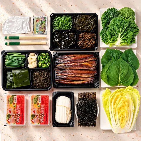 포항 구룡포 과메기 야채세트 꽁치 손질 해초 과메기세트
