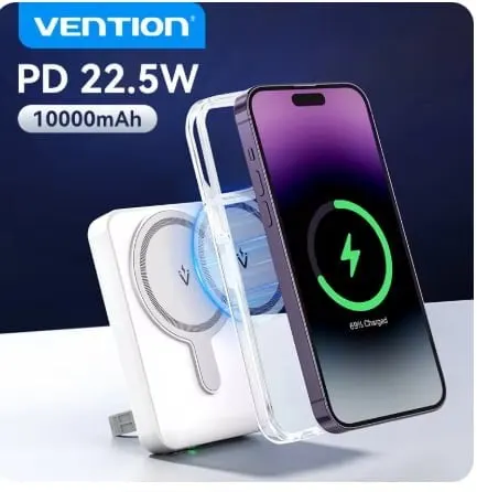 벤션 PD 22.5W 10000mAh 마그네틱 무선 충전 보조배터리($12.34/무료)