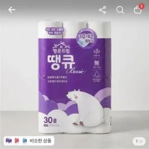 행운드림 땡큐 베이직 화장지, 3겹, 30롤, 14m, 1팩ㅡ5,600