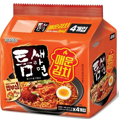 틈새라면 매운김치 120g, 4개, (1팩)