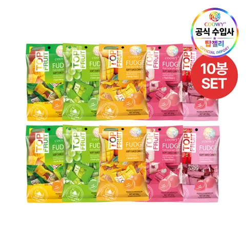 coowy 탑젤리 80g 5가지맛 10봉