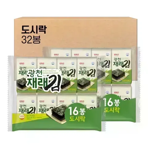 삼육김 광천 재래 도시락김 4g, 32봉 8,900원