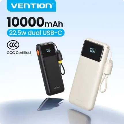 벤션 CCC 22.5W 10000mAh 휴대용 보조배터리($6.27/무료)