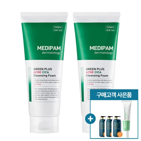 메디팜 여드름 기능성 클렌징폼 220ml 2개 + 정품 스팟젤 15ml + 파우치3매 (12,900원/무료)