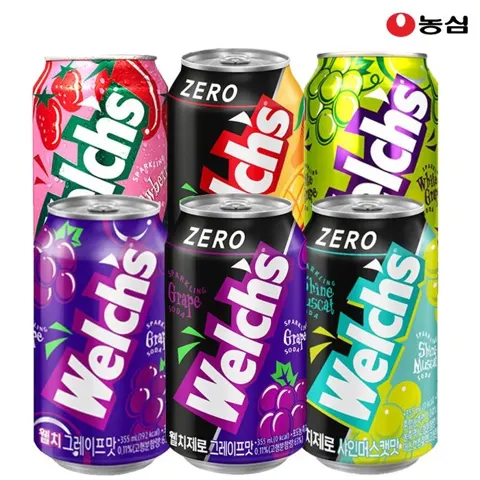 웰치스 제로 포도 355ml 24캔 (13,940원/무료)