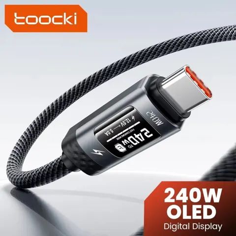 투키 240W USB C 케이블 고속 충전 OLED 디지털 디스플레이($5.74)