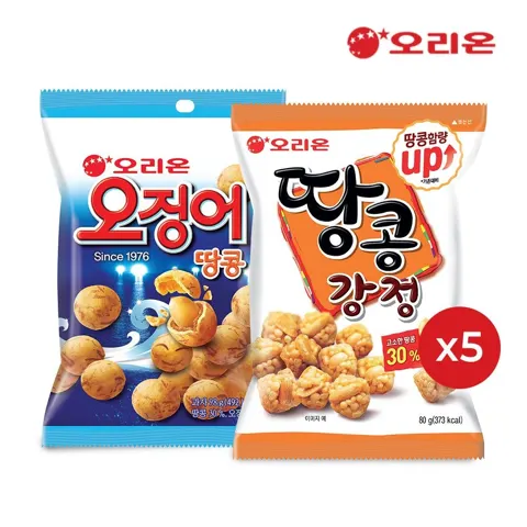 오리온 땅콩강정 5개 + 오징어땅콩 5개 (토스10,530원/...