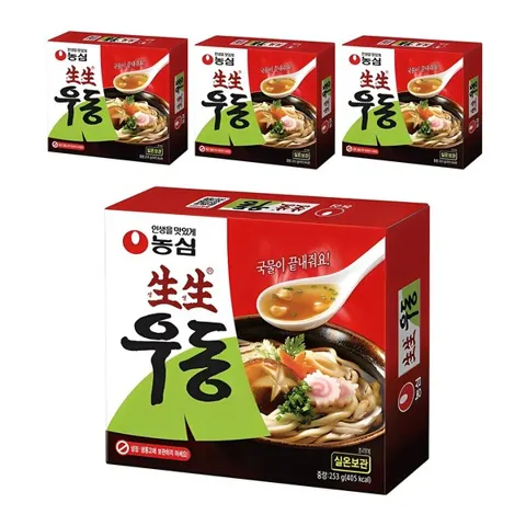 농심 생생우동, 253g, 4개